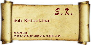Suh Krisztina névjegykártya